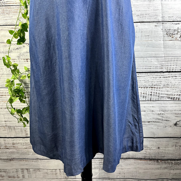 Banana Republic Dress $128 size 4 Denim Jean Tencel Career Wedding Knee A Line - Picture 10 of 16